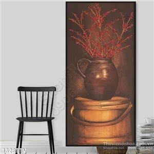 Tranh tĩnh vật hoa quả sơn dầu trang trí phòng ngủ