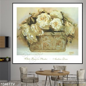 Tranh tĩnh vật hoa quả sơn dầu treo tường