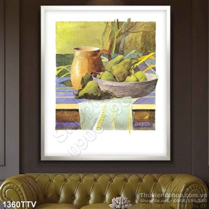 Tranh tĩnh vật hoa quả sơn dầu trang trí phòng ăn