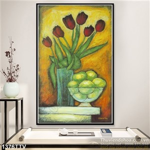 Tranh tĩnh vật hoa quả sơn dầu đẹp