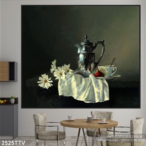 Tranh tĩnh vật hoa quả sơn dầu treo tường đẹp