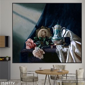 Tranh tĩnh vật hoa quả sơn dầu Châu Âu