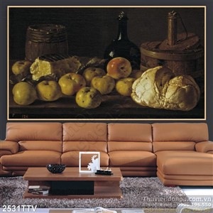 Tranh tĩnh vật hoa quả sơn dầu