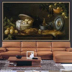 Tranh tĩnh vật hoa quả sơn dầu nghệ thuật