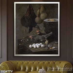 Tranh tĩnh vật hoa quả sơn dầu treo tường phòng bếp