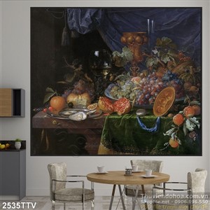 Tranh tĩnh vật hoa quả sơn dầu độc đáo
