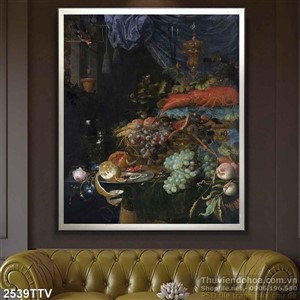 Tranh tĩnh vật hoa quả sơn dầu đẹp