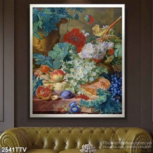 Tranh tĩnh vật hoa quả sơn dầu trang trí đẹp