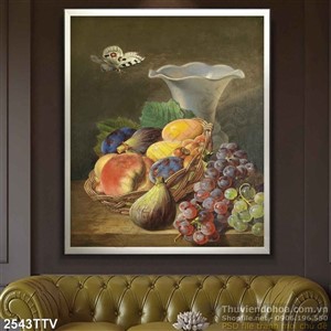 Tranh tĩnh vật hoa quả sơn dầu độc đáo