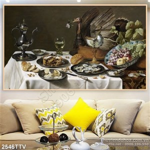 Tranh tĩnh vật hoa quả sơn dầu treo tường đẹp