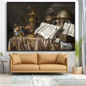 Tranh tĩnh vật hoa quả sơn dầu trang trí đẹp