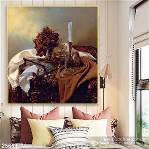 Tranh tĩnh vật hoa quả sơn dầu trang trí