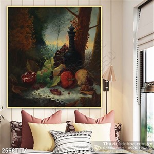Tranh tĩnh vật hoa quả sơn dầu độc đáo