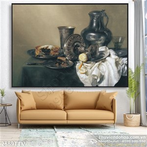 Tranh tĩnh vật hoa quả sơn dầu trang trí bếp