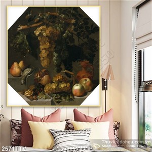 Tranh tĩnh vật hoa quả sơn dầu trang trí đẹp