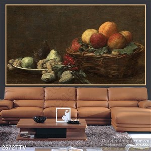 Tranh tĩnh vật hoa quả sơn dầu nghệ thuật