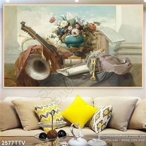 Tranh tĩnh vật hoa quả sơn dầu treo tường đẹp