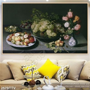 Tranh tĩnh vật hoa quả sơn dầu độc đáo
