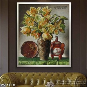 Tranh tĩnh vật hoa quả sơn dầu trang trí