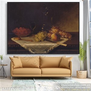 Tranh tĩnh vật hoa quả sơn dầu trang trí đẹp
