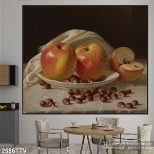 Tranh tĩnh vật hoa quả sơn dầu treo tường đẹp