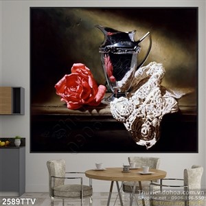 Tranh tĩnh vật hoa quả sơn dầu trang trí đẹp