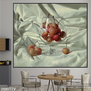 Tranh tĩnh vật hoa quả sơn dầu độc đáo
