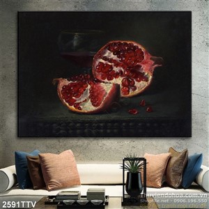 Tranh tĩnh vật hoa quả sơn dầu trang trí bếp