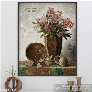 Tranh tĩnh vật hoa quả sơn dầu trang trí phòng đẹp