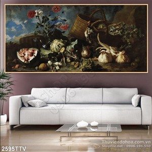 Tranh tĩnh vật hoa quả sơn dầu độc đáo