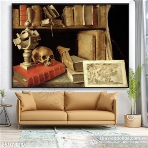 Tranh tĩnh vật hoa quả sơn dầu trang trí phòng ngủ