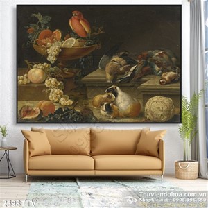 Tranh tĩnh vật hoa quả sơn dầu độc đáo