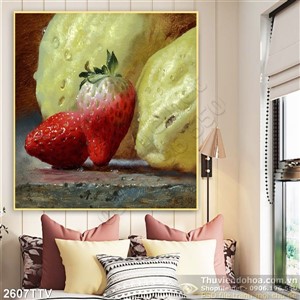 Tranh tĩnh vật hoa quả sơn dầu trang trí phòng bếp