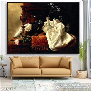 Tranh tĩnh vật hoa quả sơn dầu đẹp