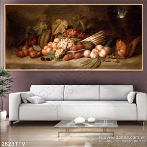 Tranh tĩnh vật hoa quả sơn dầu độc đáo