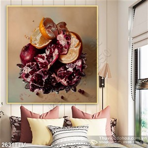 Tranh tĩnh vật hoa quả sơn dầu độc đáo