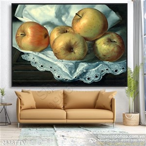 Tranh tĩnh vật hoa quả sơn dầu trang trí đẹp