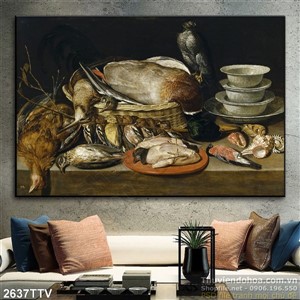 Tranh tĩnh vật hoa quả sơn dầu trang trí đẹp