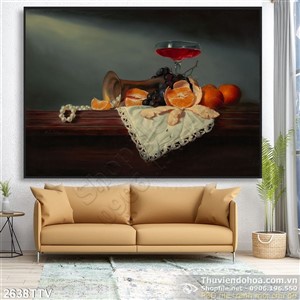 Tranh tĩnh vật hoa quả sơn dầu trang trí đẹp