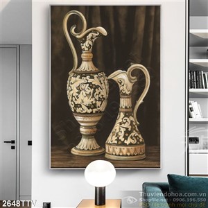 Tranh tĩnh vật hoa quả sơn dầu treo tường phòng khách