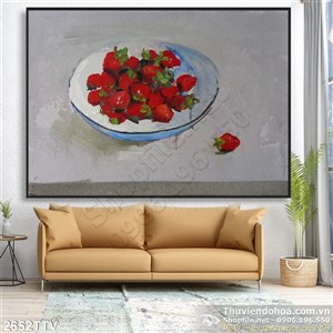 Tranh tĩnh vật hoa quả sơn dầu trang trí phòng ăn