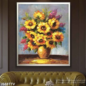 Tranh tĩnh vật hoa quả sơn dầu trang trí phòng ăn