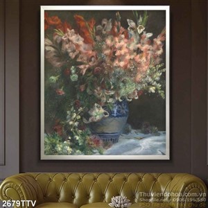 Tranh tĩnh vật hoa quả sơn dầu trang trí phòng ngủ
