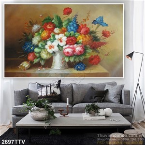 Tranh tĩnh vật hoa quả sơn dầu trang trí