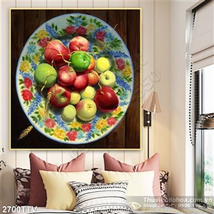 Tranh tĩnh vật hoa quả sơn dầu trang trí phòng ăn