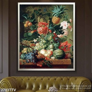 Tranh tĩnh vật hoa quả sơn dầu nghệ thuật đẹp