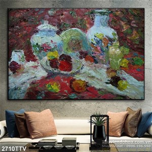 Tranh tĩnh vật hoa quả sơn dầu nghệ thuật