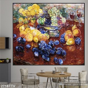 Tranh tĩnh vật hoa quả sơn dầu nghệ thuật