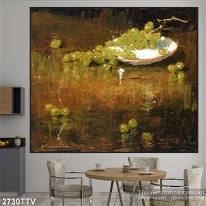 Tranh tĩnh vật hoa quả sơn dầu trang trí phòng ăn