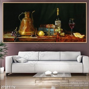 Tranh tĩnh vật hoa quả sơn dầu trang trí đẹp